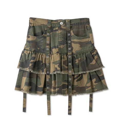レディース【S～L】　迷彩フリルミニスカート（CHIP CLIP）