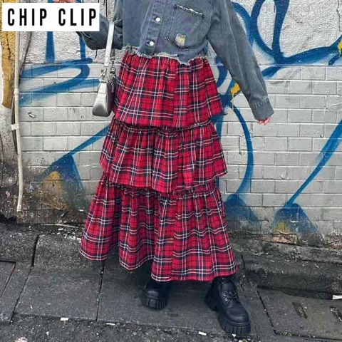 レディース　チェックスカート（CHIP CLIP）