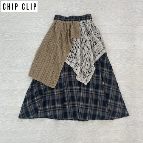 レディース　チェックスカート（CHIP CLIP×はる）