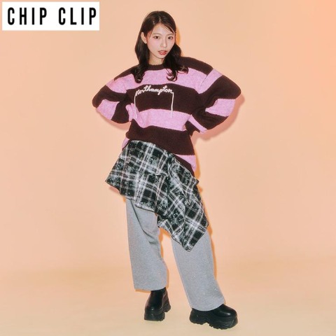 レディース　イレヘムチェックスカート（Zipper×CHIP CLIP）