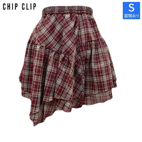 レディース　チェックイレヘムスカート（CHIP CLIP）