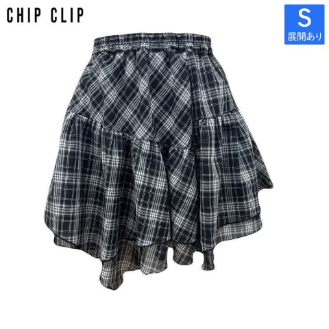 レディース　チェックイレヘムスカート（CHIP CLIP）
