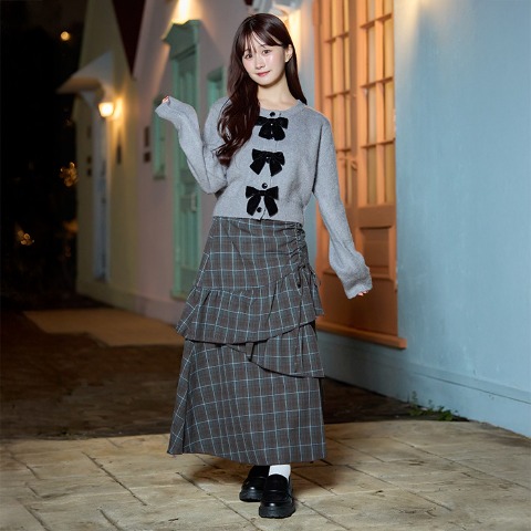 レディース　フリルチェックスカート（CHIP CLIP）