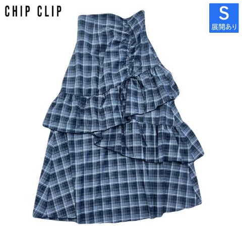 レディース　フリルチェックスカート（CHIP CLIP）