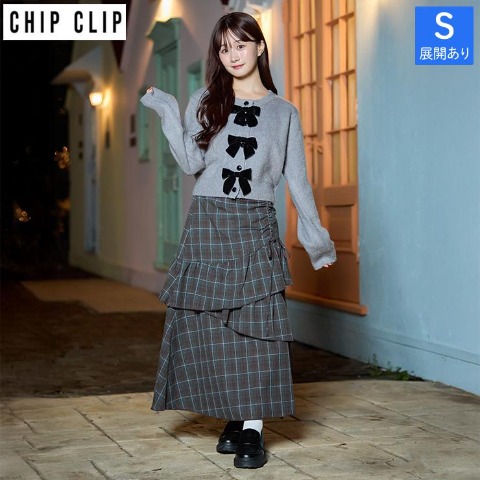 レディース　フリルチェックスカート（CHIP CLIP）