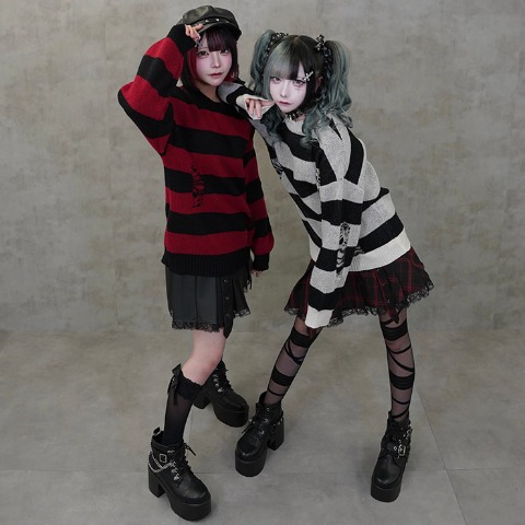 レディース【S～LL】　ベルト付プリーツスカート（majoretty）