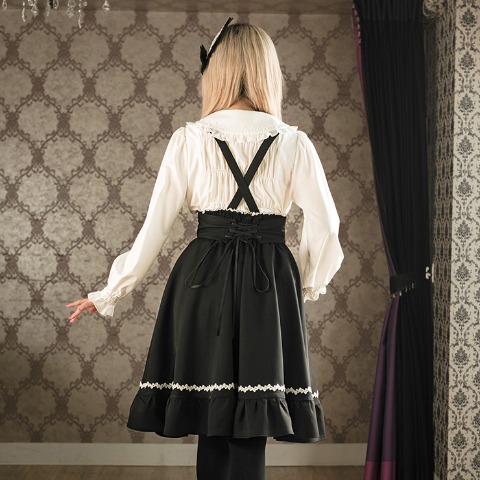 レディース【S～L】　サスペンダー付スカート（Wonder Tea Party×CHIP CLIP）