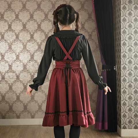 レディース【S～L】　サスペンダー付スカート（Wonder Tea Party×CHIP CLIP）