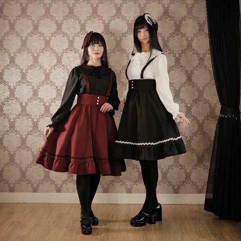 レディース【S～L】　サスペンダー付スカート（Wonder Tea Party×CHIP CLIP）