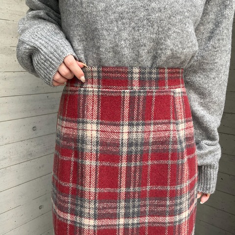 レディース　チェックナロースカート（CHIP CLIP）