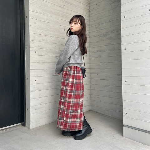レディース　チェックナロースカート（CHIP CLIP）