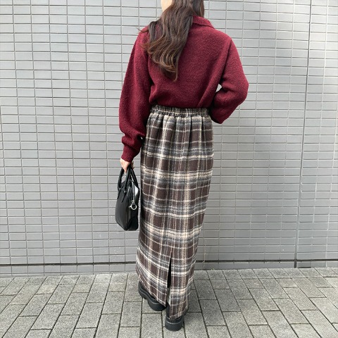 レディース　チェックナロースカート（CHIP CLIP）