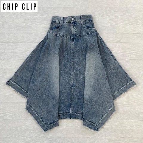 レディース　デニムイレヘムスカート（CHIP CLIP×はる）