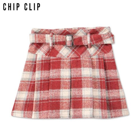 レディース　チェックプリーツスカート（CHIP CLIP）