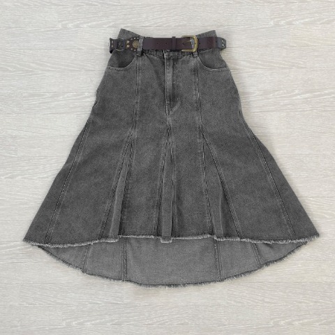 レディース　ベルト付きデニムスカート（CHIP CLIP×はる）