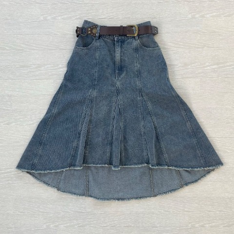 レディース　ベルト付きデニムスカート（CHIP CLIP×はる）