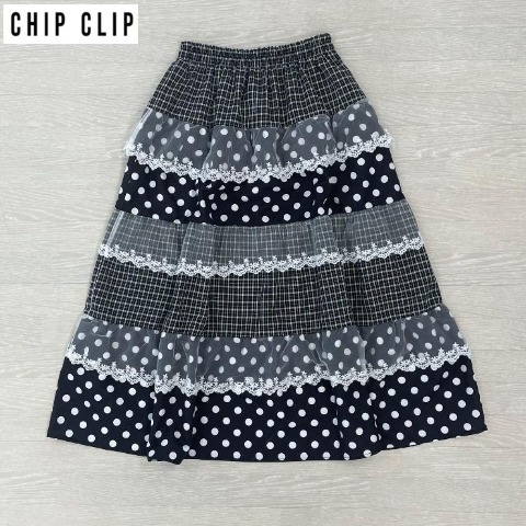 レディース　切替スカート（CHIP CLIP×はる）
