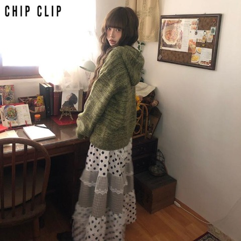 レディース　切替スカート（CHIP CLIP×はる）