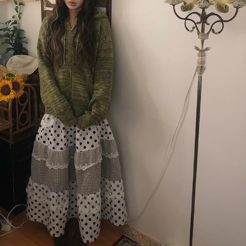 レディース　切替スカート（CHIP CLIP×はる）