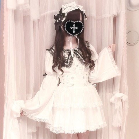 レディース【S～LL】　レースアップチュールスカート（天姫ここね×majoretty）