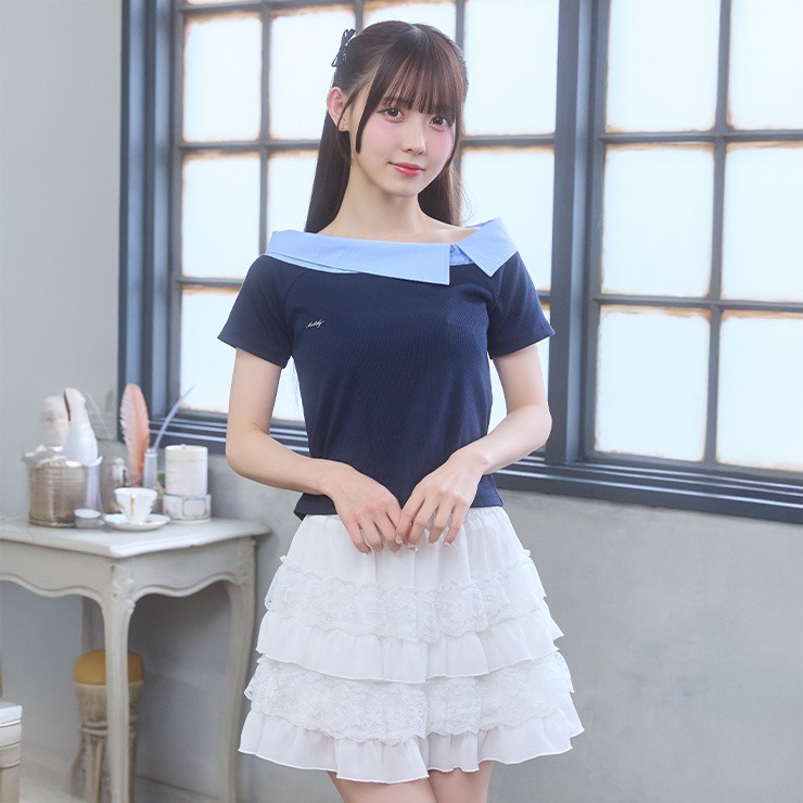 PUTUMAYO フリルカットソー スカラップスカート セット PUTUMAYO - ク2 PUTOMAYO セットアップ ジャケット 裾スカラップ
