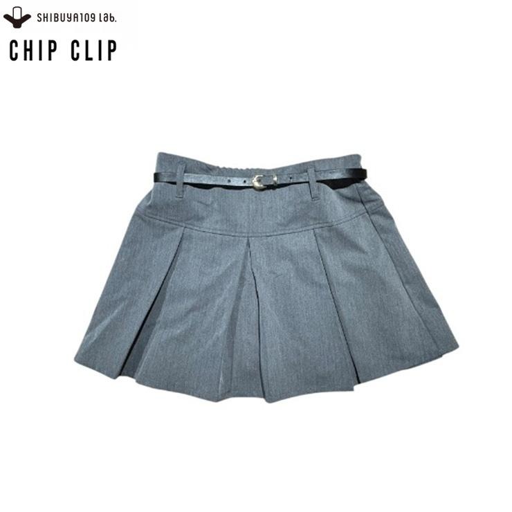 レディース ベルト付プリーツスカート（CHIP CLIP） | アベイル