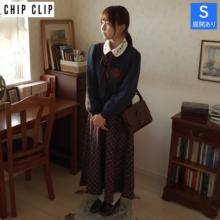レディース ビット付チェックスカート（CHIP CLIP／momoko