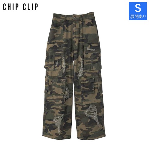 レディース　迷彩カーゴパンツ（CHIP CLIP）
