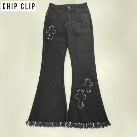 レディース　デニムフレアパンツ（CHIP CLIP）
