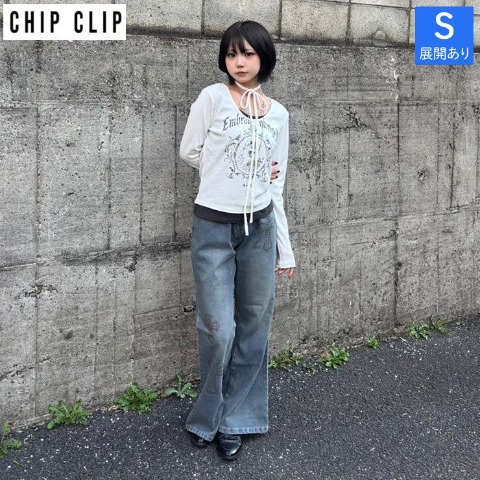 レディース　フレアパンツ（CHIP CLIP×まひろ）