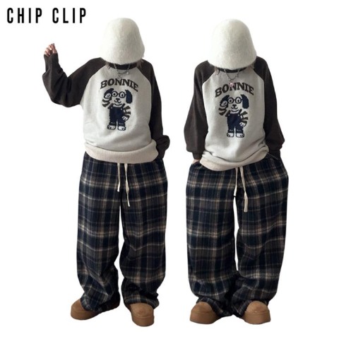 レディース　チェックイージーパンツ（miyu×CHIP CLIP）