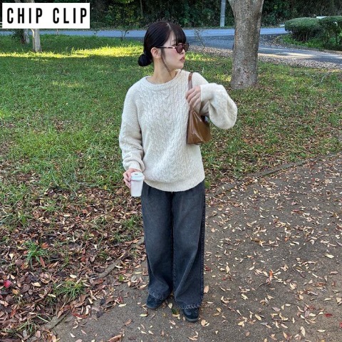 レディース　デニムワイドパンツ（CHIP CLIP×ぽんづ）