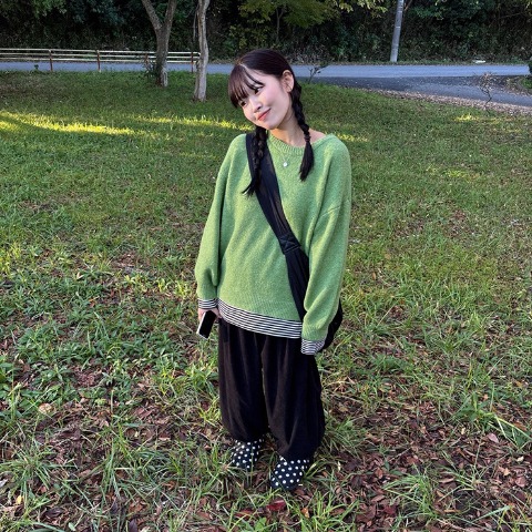 レディース　コーデュロイワイドパンツ（CHIP CLIP×ぽんづ）