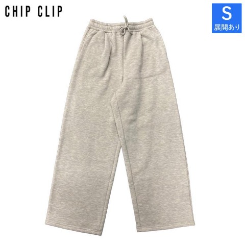 レディース【S～L】　裏起毛ワイドパンツ（CHIP CLIP）