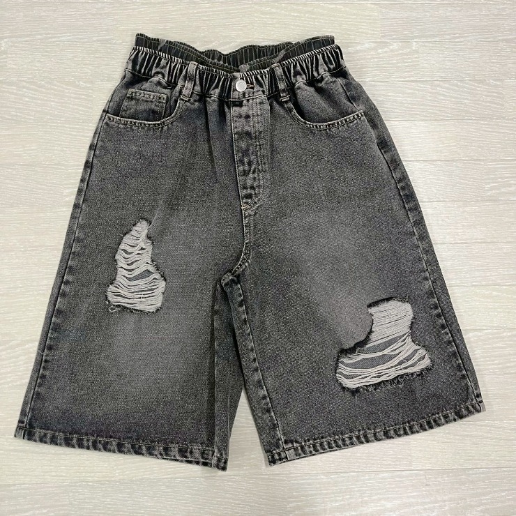 kimhekim デニム　ハーフパンツ　ブラック ◇送料・関税無料◇KIMHEKIM パールトリムデザインデニム (KIMHEKIM