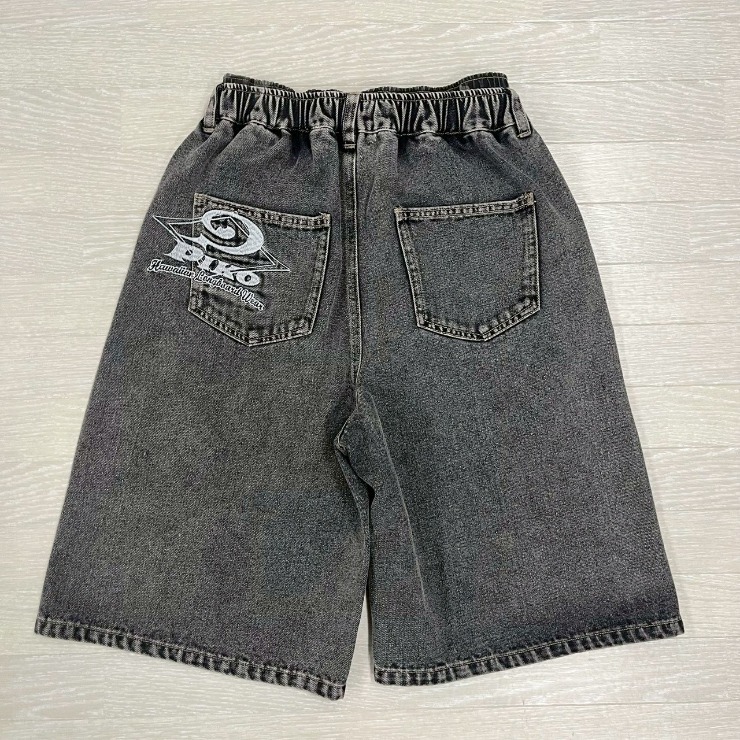 kimhekim デニム　ハーフパンツ　ブラック WEB限定/DRC】ダブルニーデニムハーフパンツ 2026春夏 ｜子供服