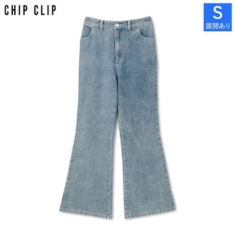 レディース ラインストーンフレアパンツ（KsG×CHIP CLIP） | アベイル