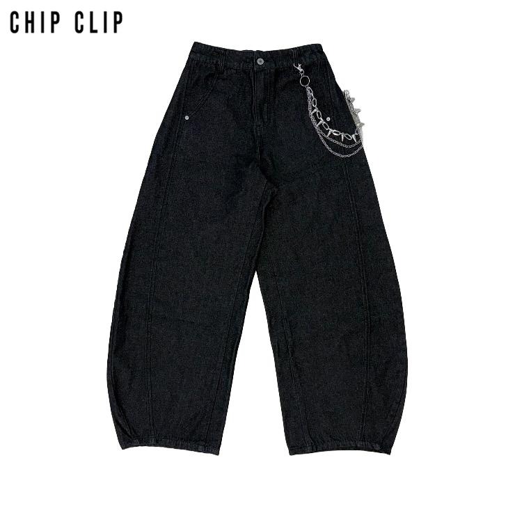 レディース チェーン付デニムバルーンパンツ（サラハ×CHIP CLIP