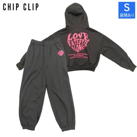 レディース　ハートロゴジップパーカ＋パンツセット（CHIP CLIP）