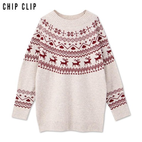 レディース　ノルディックニットワンピース（CHIP CLIP）