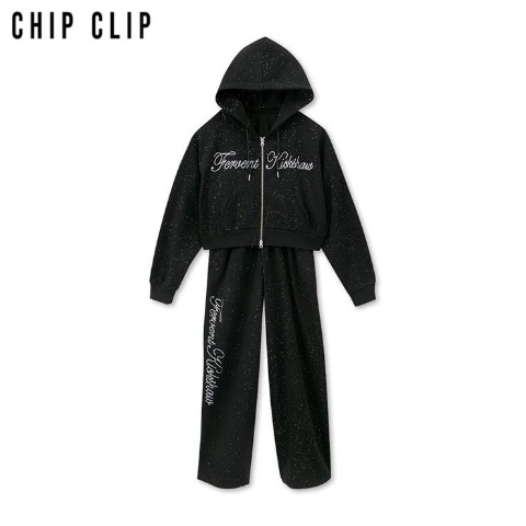 レディース　ラメジップパーカ+パンツセット（CHIP CLIP）