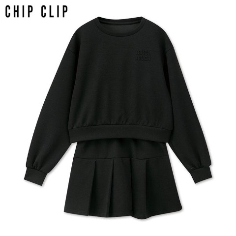 レディース　プルオーバー+プリーツスカートセット（CHIP CLIP）