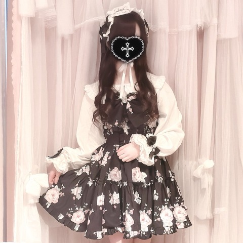 レディース【S～LL】　花柄バックリボンワンピース（天姫ここね×majoretty）