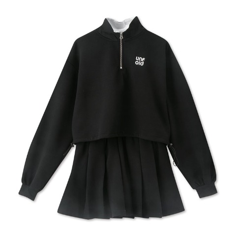 レディース　ハーフジッププルオーバー+スカートセット（CHIP CLIP）