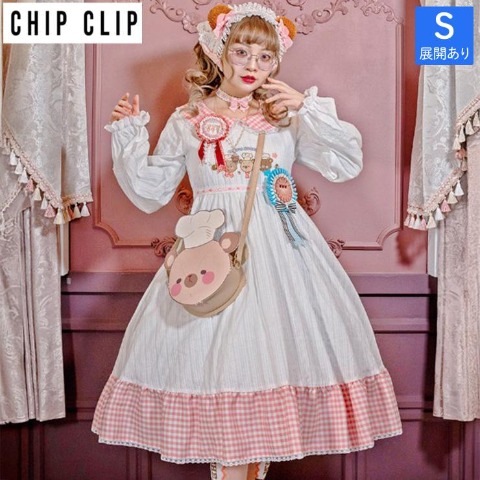 レディース【S～L】　長袖ワンピース（CHIP CLIP×五月アイ）