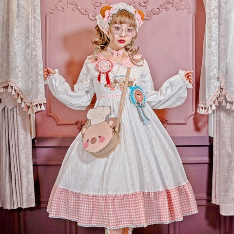 レディース【S～L】　長袖ワンピース（CHIP CLIP×五月アイ）