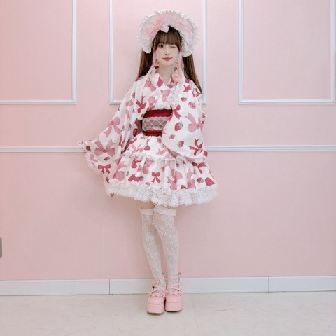 Majorettyx まゆろん　いちご柄ワンピース　ヘッドドレス　М　セット レディース【S～LL】 浴衣セット（まゆろん×majoretty） | アベイル