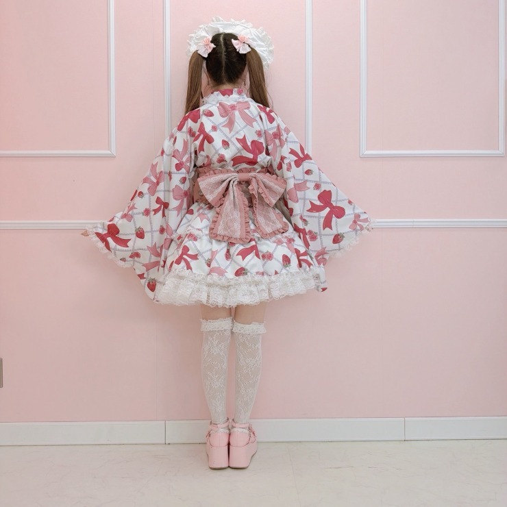 アベイル　マジョレッティ　 まゆろん　苺柄　リボン　ワンピース　3Lピンク レディース【S～L】 ワンピース（まゆろん×majoretty） | アベイル ワンピース
