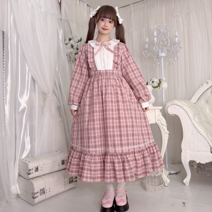 レディース【S～L】 チェックワンピース（majoretty×まゆろん
