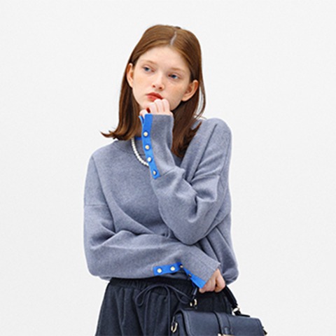 レディース　ニットプルオーバー（bleu et rose）
